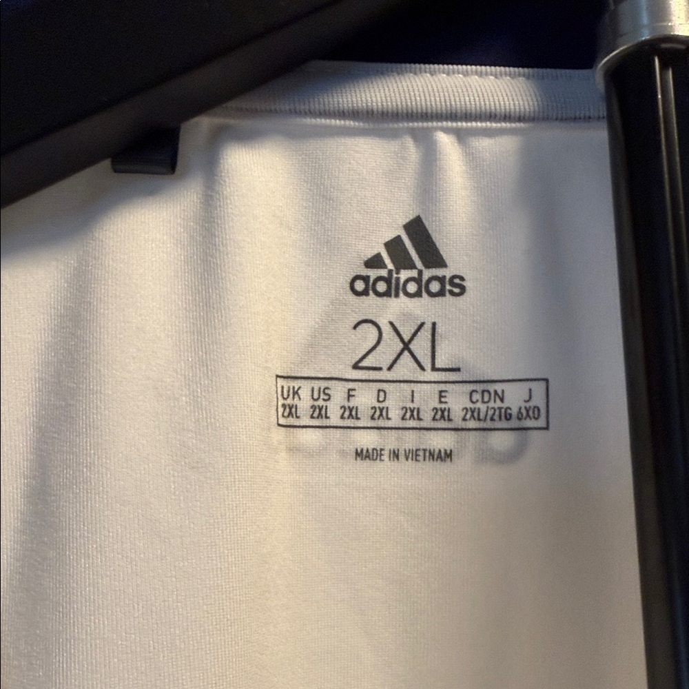 adidas White and Navy Zip Up Sweater - Picture 3 of 7